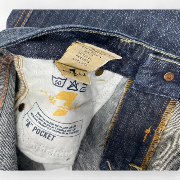 7 For All Mankind Flare Size 29 USA Made Denim Jeans 30 x 32 NEW Dead Stock VTG - Picture 14 of 15